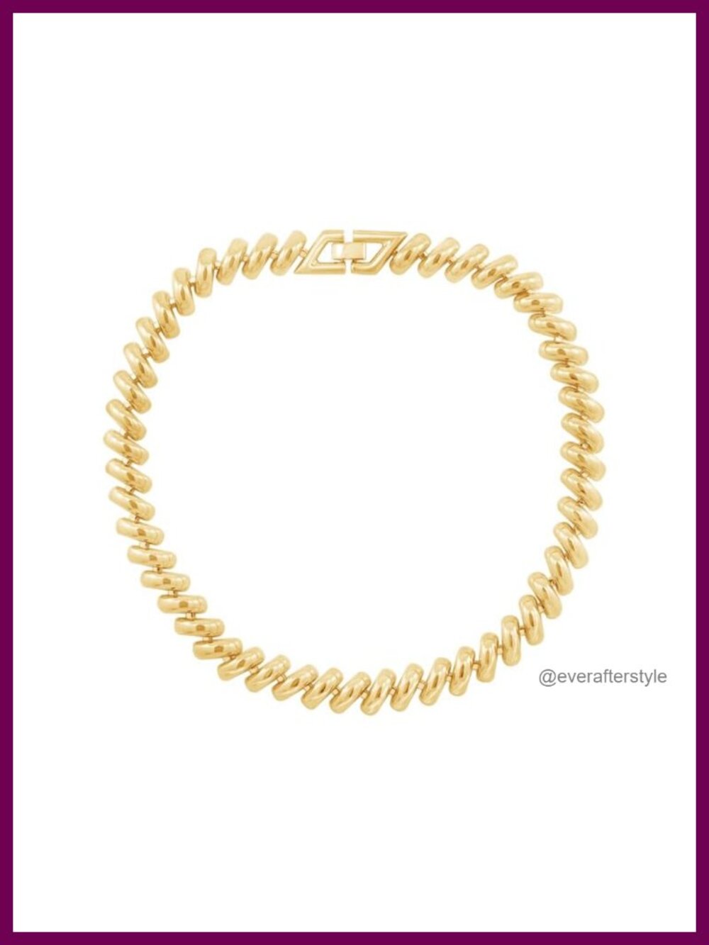 Chunky Chain Bracelet 23K Gold Over Brass Foldover Clasp 7.25 Inch Layering
